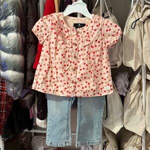 3 x 20 Pink Cherry Print Kids Shirt